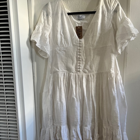 Sabo skirt white cotton dress - Picture 2 of 6